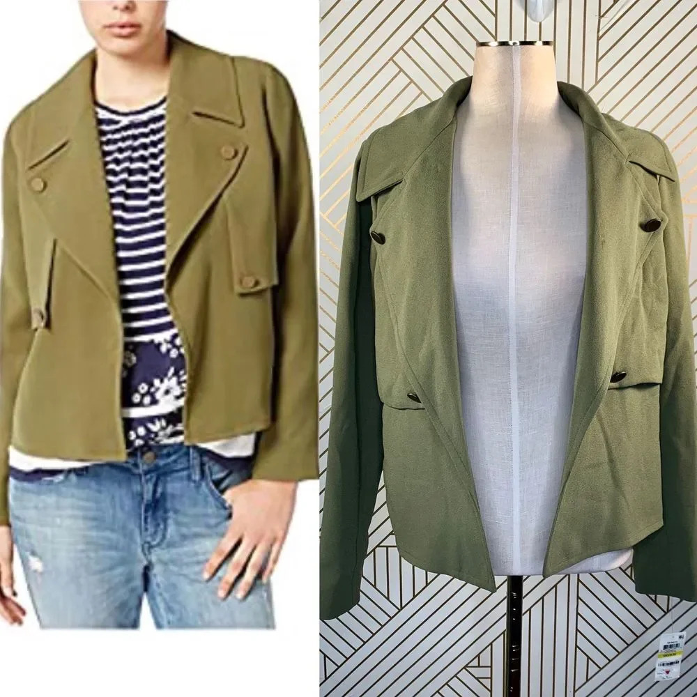 Maison Jules Trench Bolero Jacket in Burnt Olive